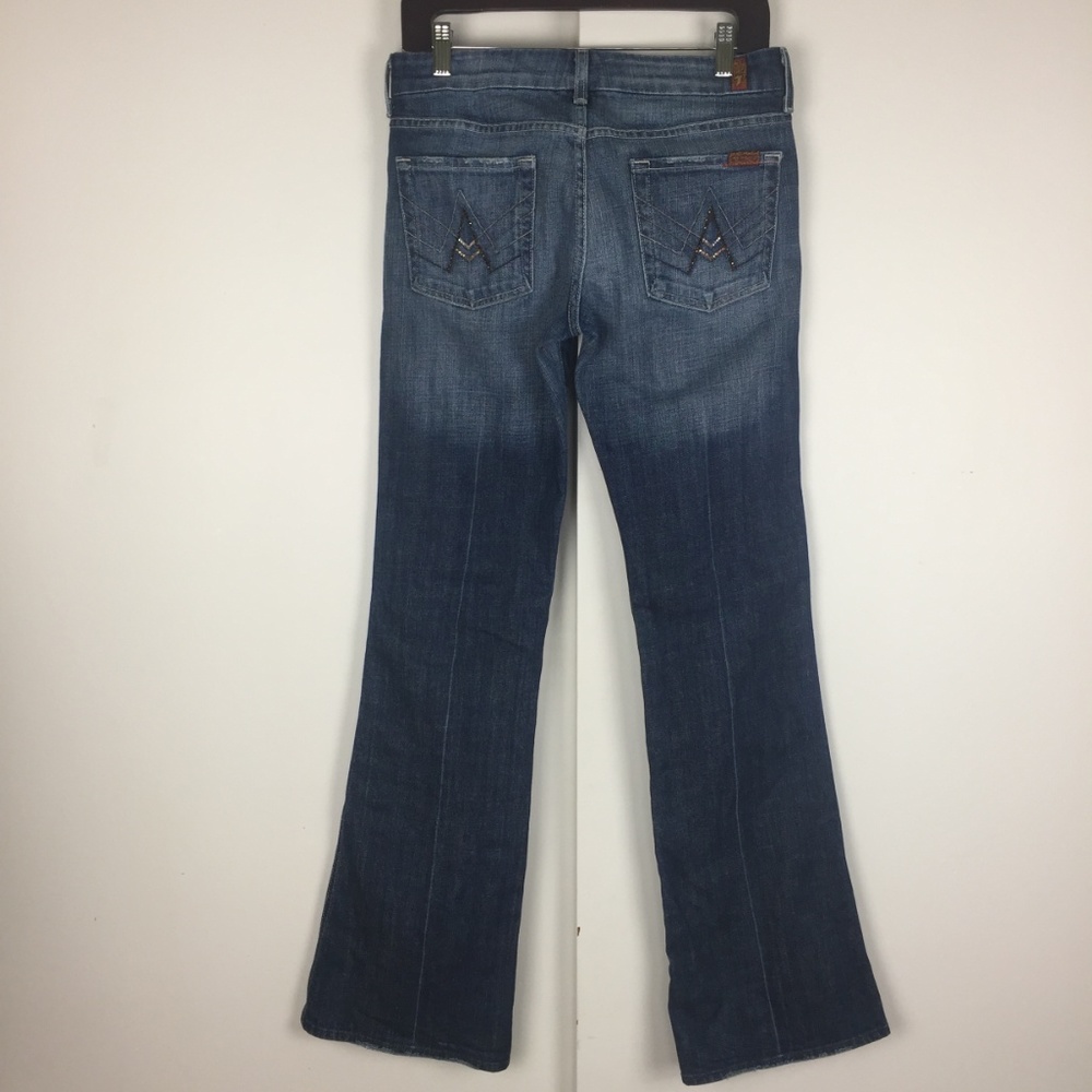 7FAM A-Pocket Rhinestone Jeans Denim Bootcut Bling - Picture 3 of 8